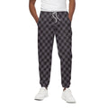 Grey Buffalo Plaid Pattern Print Cotton Sweatpants