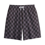 Grey Buffalo Plaid Pattern Print Cotton Shorts