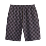 Grey Buffalo Plaid Pattern Print Cotton Shorts