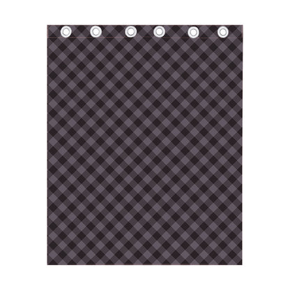Grey Buffalo Plaid Pattern Print Curtain