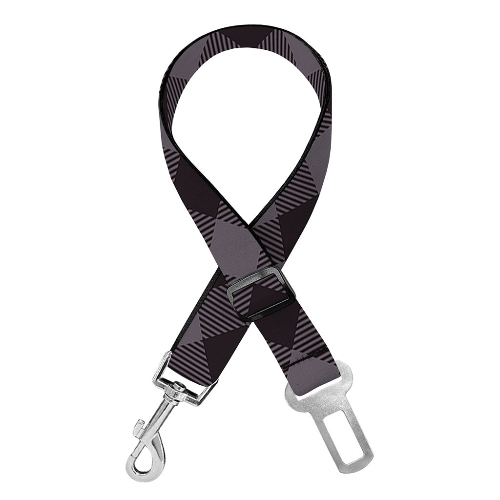 Grey Buffalo Plaid Pattern Print Dog Seat Belt