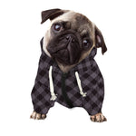 Grey Buffalo Plaid Pattern Print Dog Zip Up Hoodie