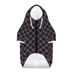 Grey Buffalo Plaid Pattern Print Dog Zip Up Hoodie
