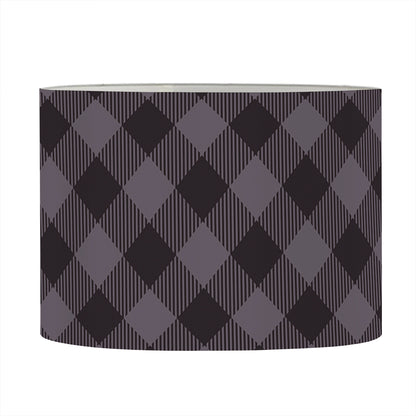 Grey Buffalo Plaid Pattern Print Drum Lamp Shade