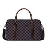 Grey Buffalo Plaid Pattern Print Duffle Bag