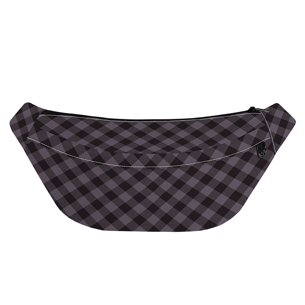 Grey Buffalo Plaid Pattern Print Fanny Pack