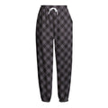 Grey Buffalo Plaid Pattern Print Fleece Lined Knit Pants