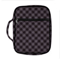 Grey Buffalo Plaid Pattern Print Front Pocket Bible Bag
