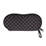 Grey Buffalo Plaid Pattern Print Glasses Case