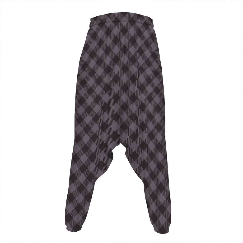 Grey Buffalo Plaid Pattern Print Hammer Pants