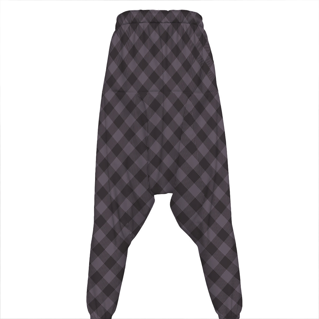 Grey Buffalo Plaid Pattern Print Hammer Pants