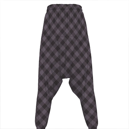 Grey Buffalo Plaid Pattern Print Hammer Pants