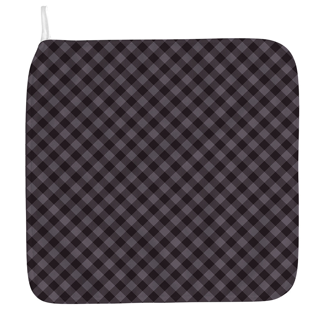 Grey Buffalo Plaid Pattern Print Hand Towel