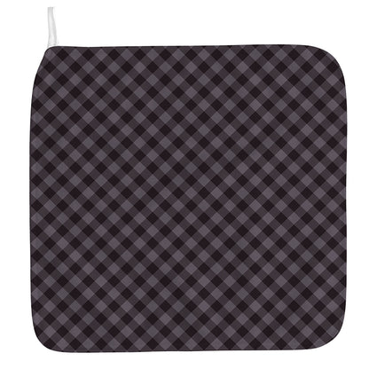 Grey Buffalo Plaid Pattern Print Hand Towel