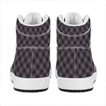 Grey Buffalo Plaid Pattern Print High Top Leather Sneakers