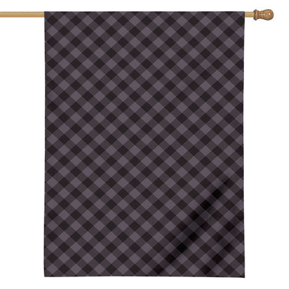 Grey Buffalo Plaid Pattern Print House Flag