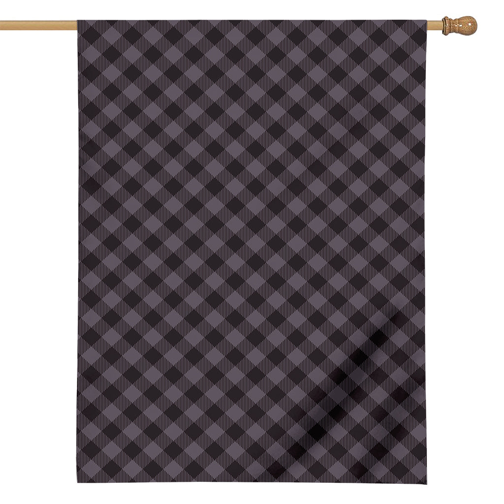 Grey Buffalo Plaid Pattern Print House Flag