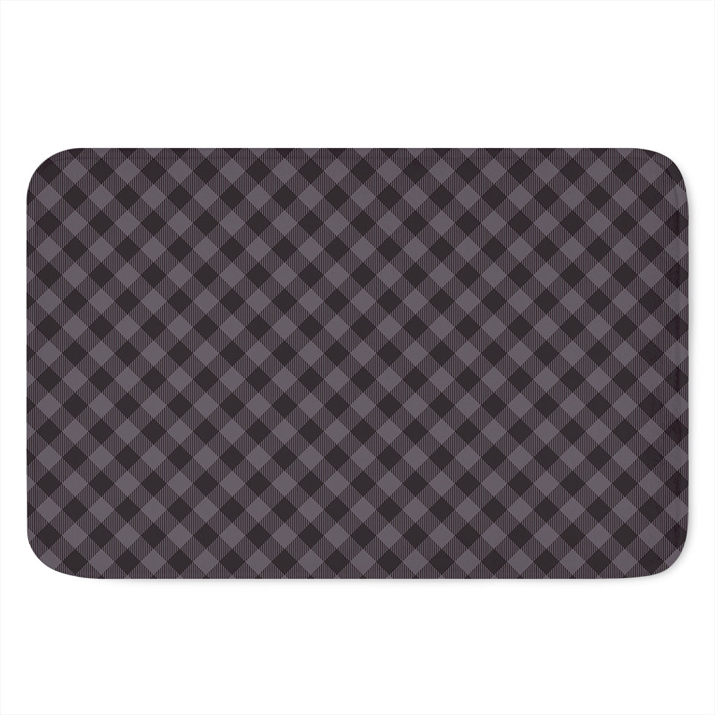 Grey Buffalo Plaid Pattern Print Indoor Door Mat