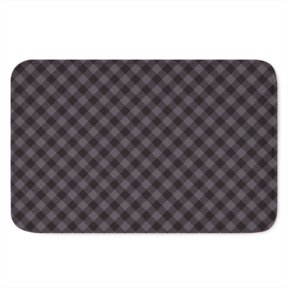 Grey Buffalo Plaid Pattern Print Indoor Door Mat