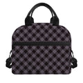Grey Buffalo Plaid Pattern Print Insulated Lunch Bag
