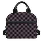 Grey Buffalo Plaid Pattern Print Insulated Lunch Bag