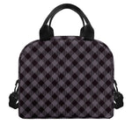 Grey Buffalo Plaid Pattern Print Insulated Lunch Bag