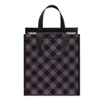 Grey Buffalo Plaid Pattern Print Insulated Lunch Tote