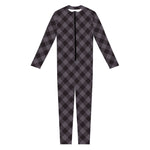 Grey Buffalo Plaid Pattern Print Jumpsuit