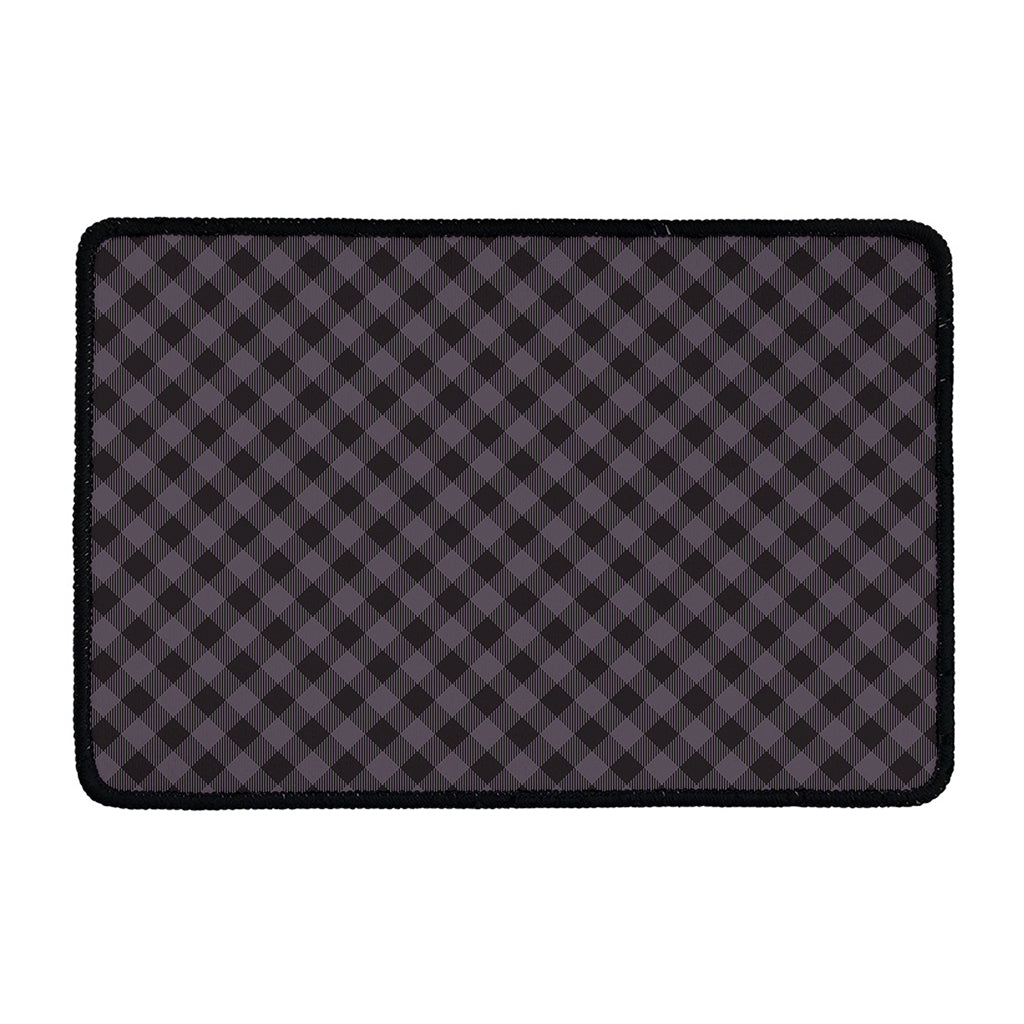 Grey Buffalo Plaid Pattern Print Kitchen Mat