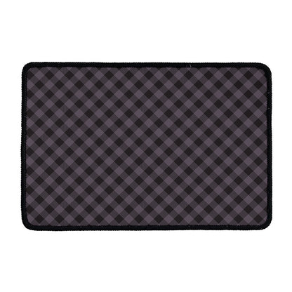 Grey Buffalo Plaid Pattern Print Kitchen Mat