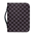 Grey Buffalo Plaid Pattern Print Leather Bible Cover