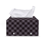 Grey Buffalo Plaid Pattern Print Leather Tissue Box Cover