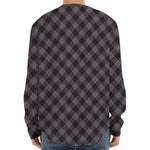 Grey Buffalo Plaid Pattern Print Long Sleeve Baseball Jersey