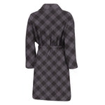 Grey Buffalo Plaid Pattern Print Men's Bathrobe