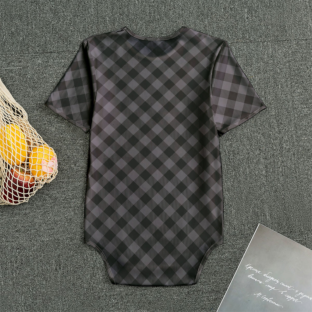 Grey Buffalo Plaid Pattern Print Men's Bodysuit