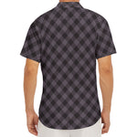 Grey Buffalo Plaid Pattern Print Men's Deep V-Neck Shirt