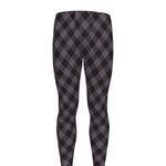 Grey Buffalo Plaid Pattern Print Men's leggings