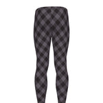 Grey Buffalo Plaid Pattern Print Men's leggings