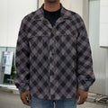Grey Buffalo Plaid Pattern Print Men's Shirt Jacket