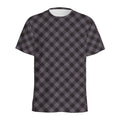 Grey Buffalo Plaid Pattern Print Men's Athletic T-Shirt
