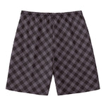 Grey Buffalo Plaid Pattern Print Men's Swim Trunks