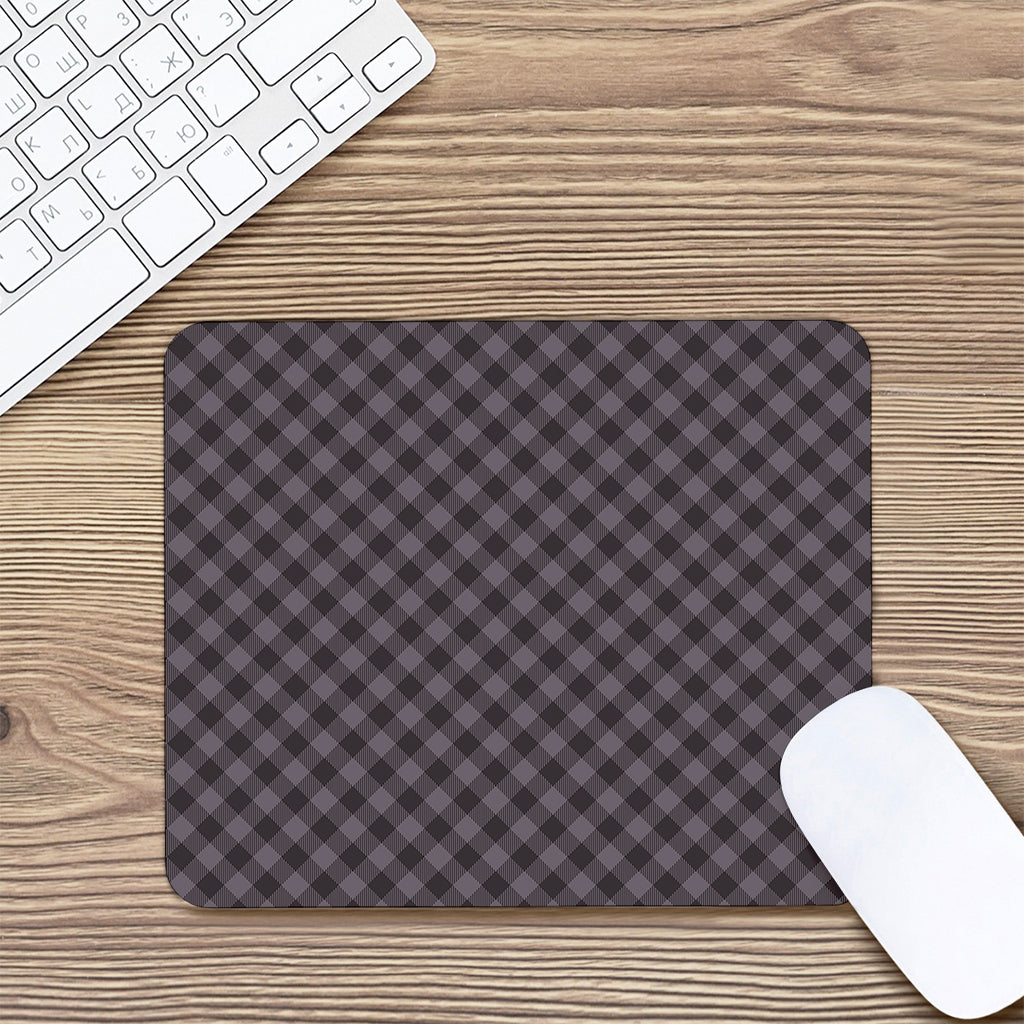 Grey Buffalo Plaid Pattern Print Mouse Pad
