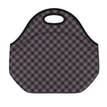 Grey Buffalo Plaid Pattern Print Neoprene Lunch Bag