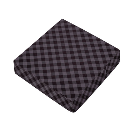 Grey Buffalo Plaid Pattern Print Outdoor Seat Cushion Cover