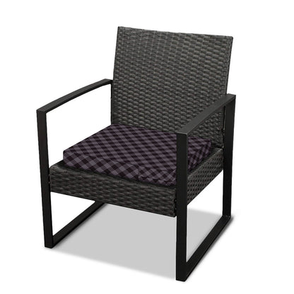 Grey Buffalo Plaid Pattern Print Outdoor Seat Cushion Cover