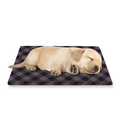Grey Buffalo Plaid Pattern Print Pet Cooling Mat Cover