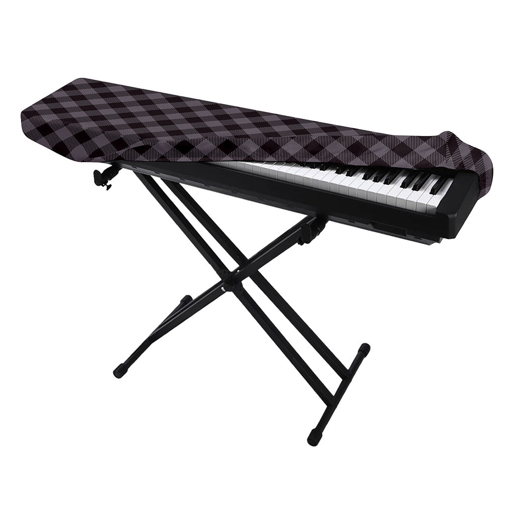 Grey Buffalo Plaid Pattern Print Piano Keyboard Cover