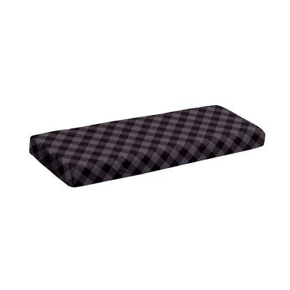 Grey Buffalo Plaid Pattern Print Piano Keyboard Cover