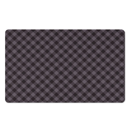 Grey Buffalo Plaid Pattern Print Polyester Doormat