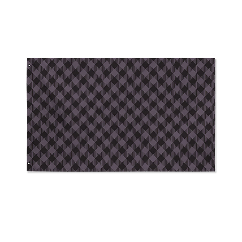 Grey Buffalo Plaid Pattern Print Polyester Flag